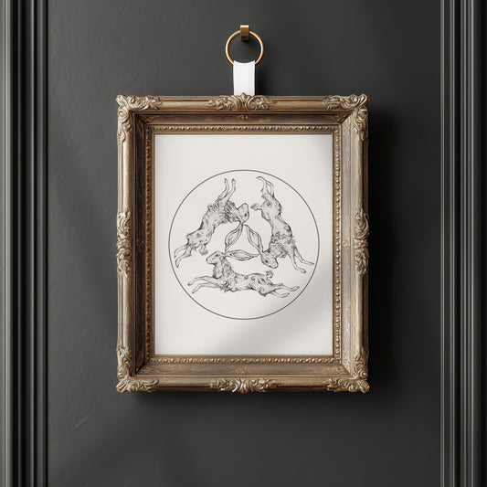 The Three Hares Fine Art Print